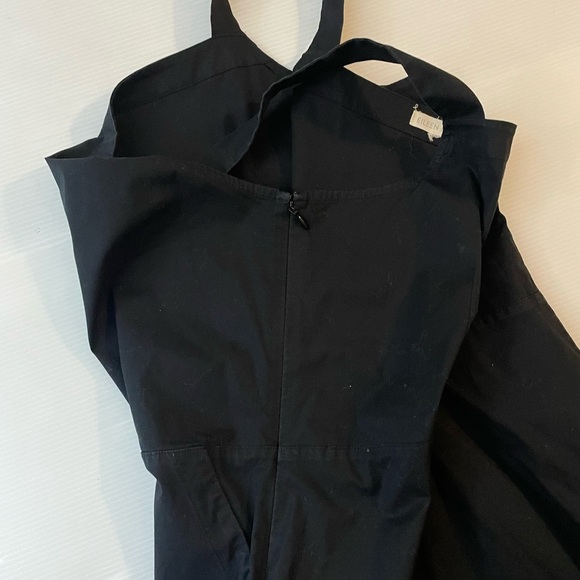 Eileen Fisher Organic Cotton Poplin Apron Dress Size Medium Large Black Pinafore - Picture 9 of 9